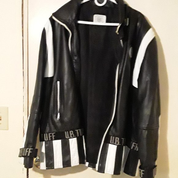 UB Tuff Men's Leather Jacket Vintage Rare - Picture 3 of 6